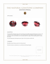 3.50 Ct. Rhodolite Garnet from Ceylon (Sri Lanka) Appraisal