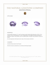 1.97 Ct. Amethyst from Ceylon (Sri Lanka) Appraisal