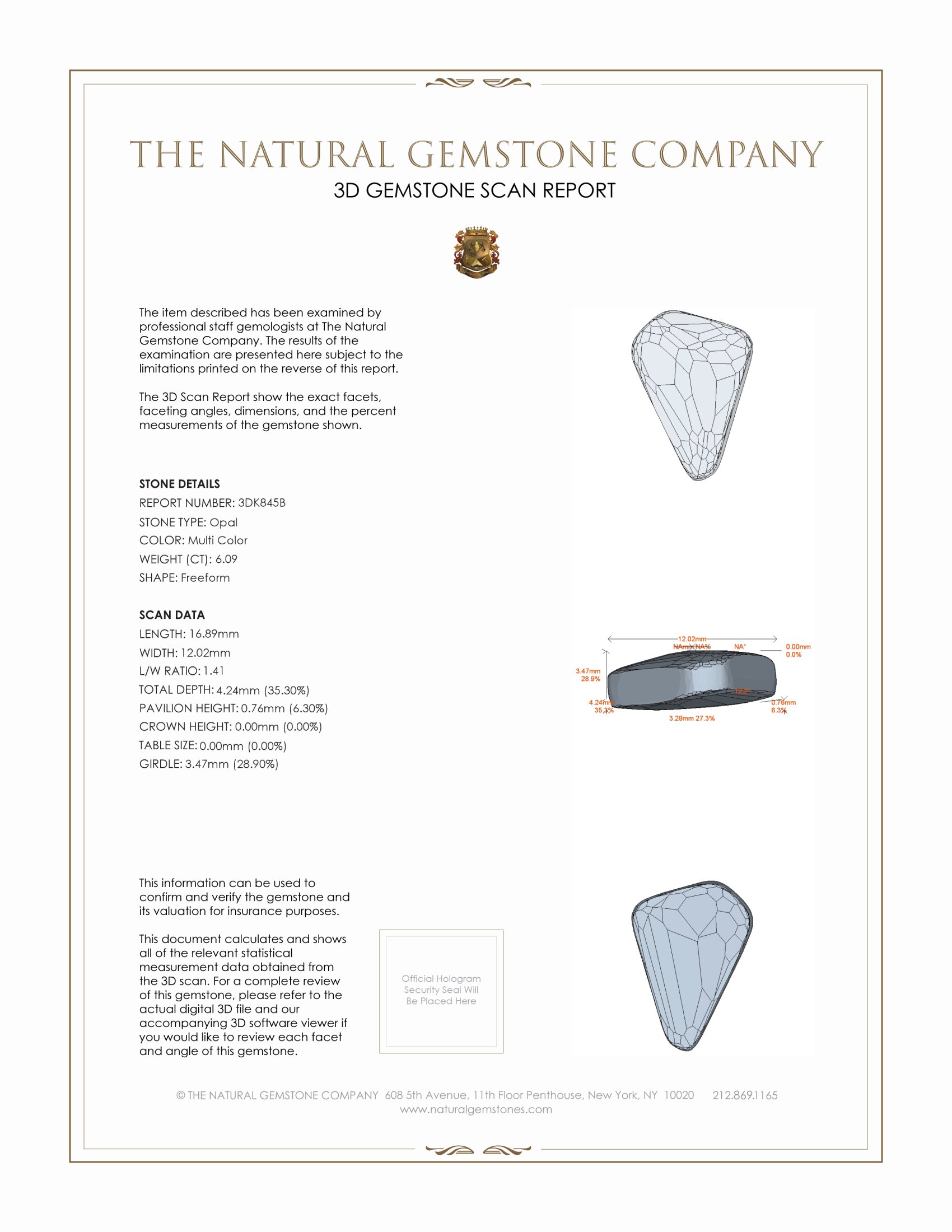 6.09 Ct. Boulder Opal from Australia