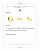 3.55 Ct. Yellow Citrine from Ceylon (Sri Lanka) Appraisal