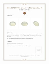 10.48 Ct. White Cabochon Moonstone from Ceylon (Sri Lanka) Appraisal