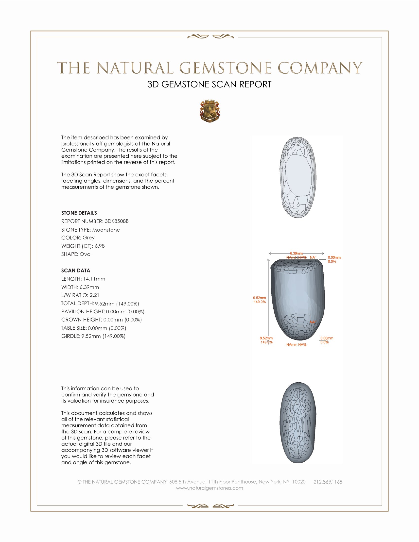 6.98 Ct. Cabochon Moonstone from Ceylon (Sri Lanka)