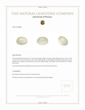 6.51 Ct. White Cabochon Moonstone from Ceylon (Sri Lanka) Appraisal