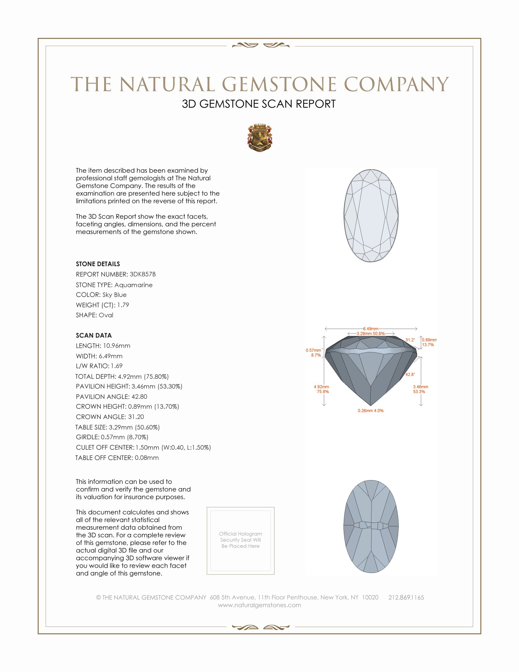 1.79 Ct. Aquamarine from Mozambique