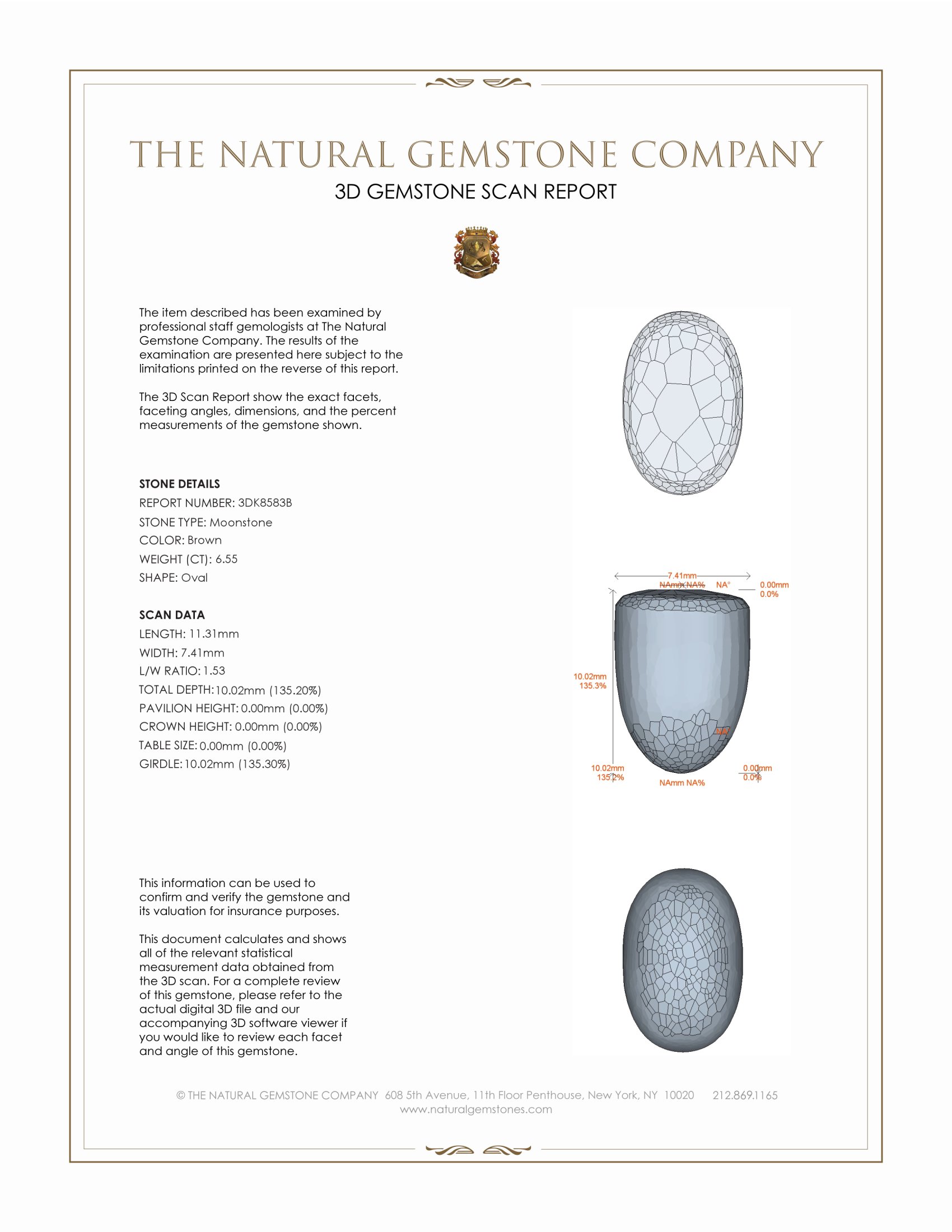 6.55 Ct. Cabochon Moonstone from Ceylon (Sri Lanka)