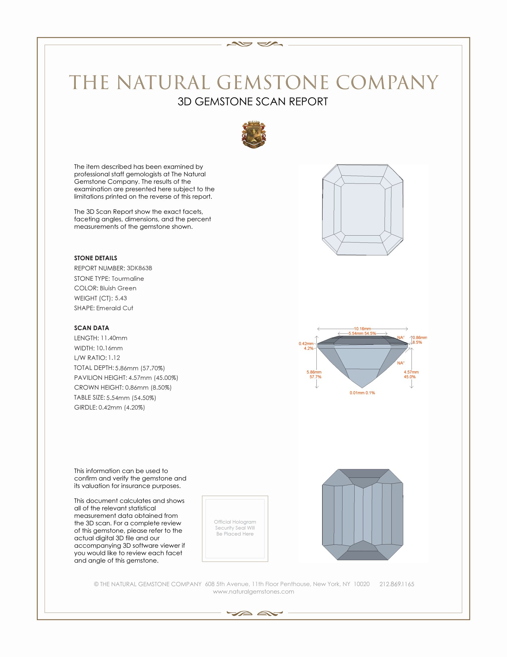 5.43 Ct. Tourmaline from Mozambique