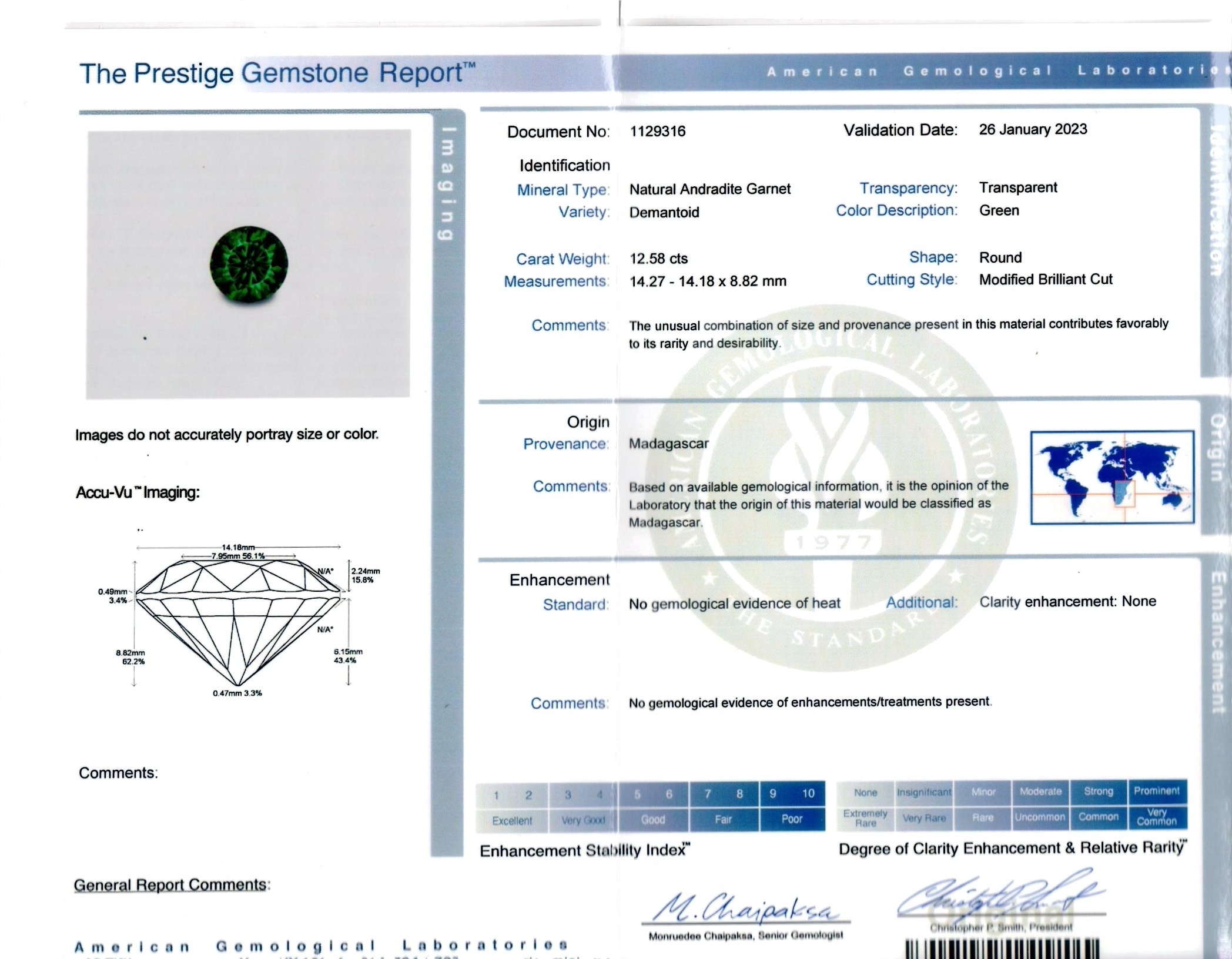 12.58 Ct. Demantoid Garnet from Madagascar