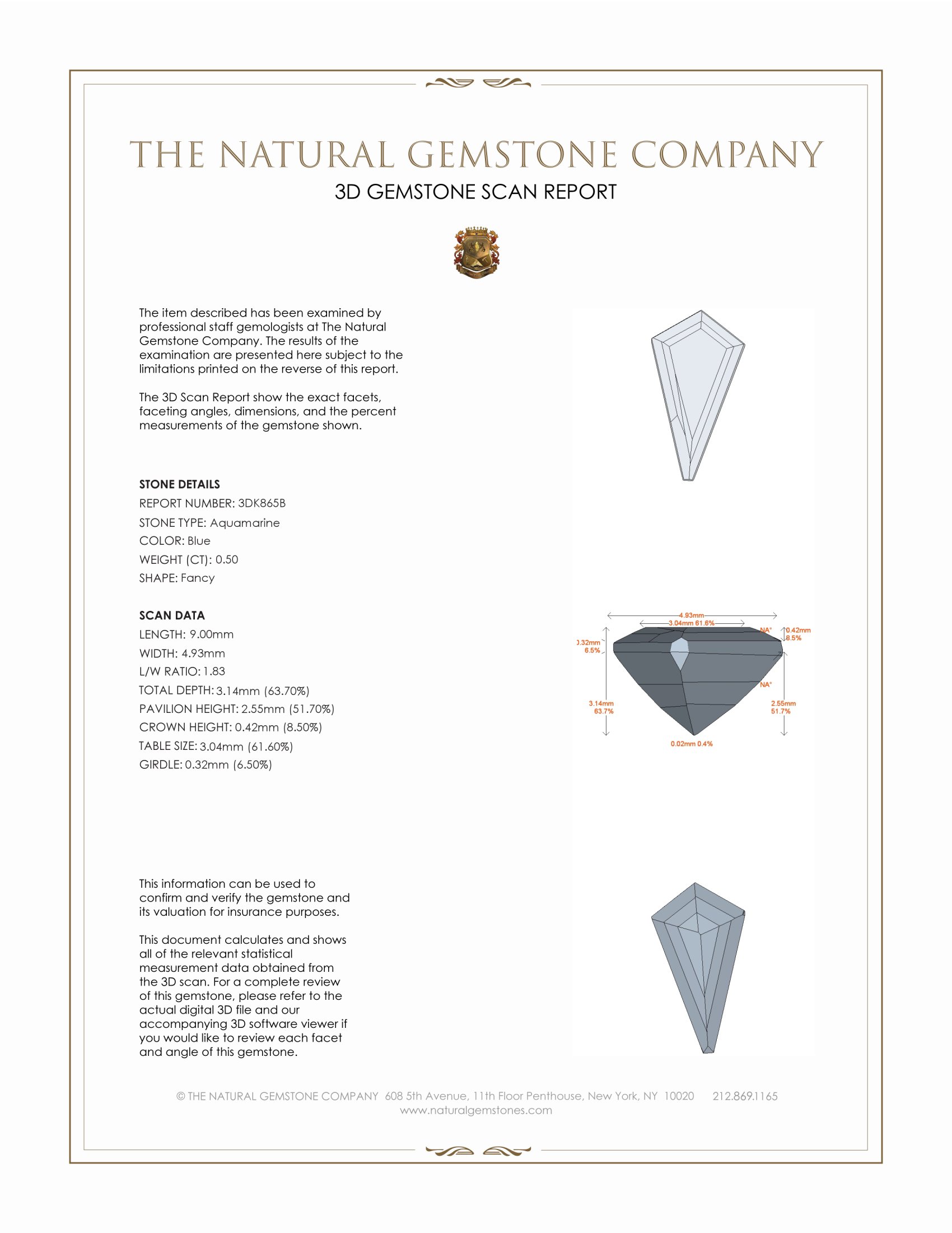 0.50 Ct. Aquamarine from Mozambique