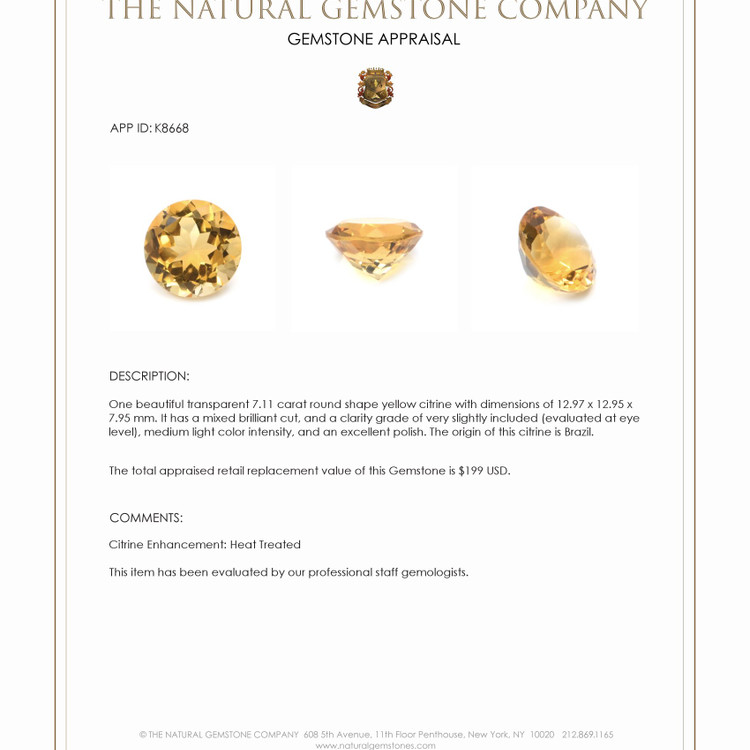 7.11 Ct. Citrine from Brazil