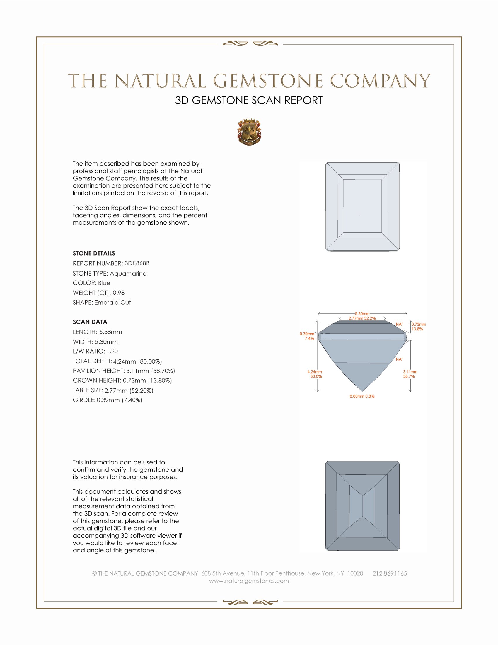 0.98 Ct. Aquamarine from Mozambique