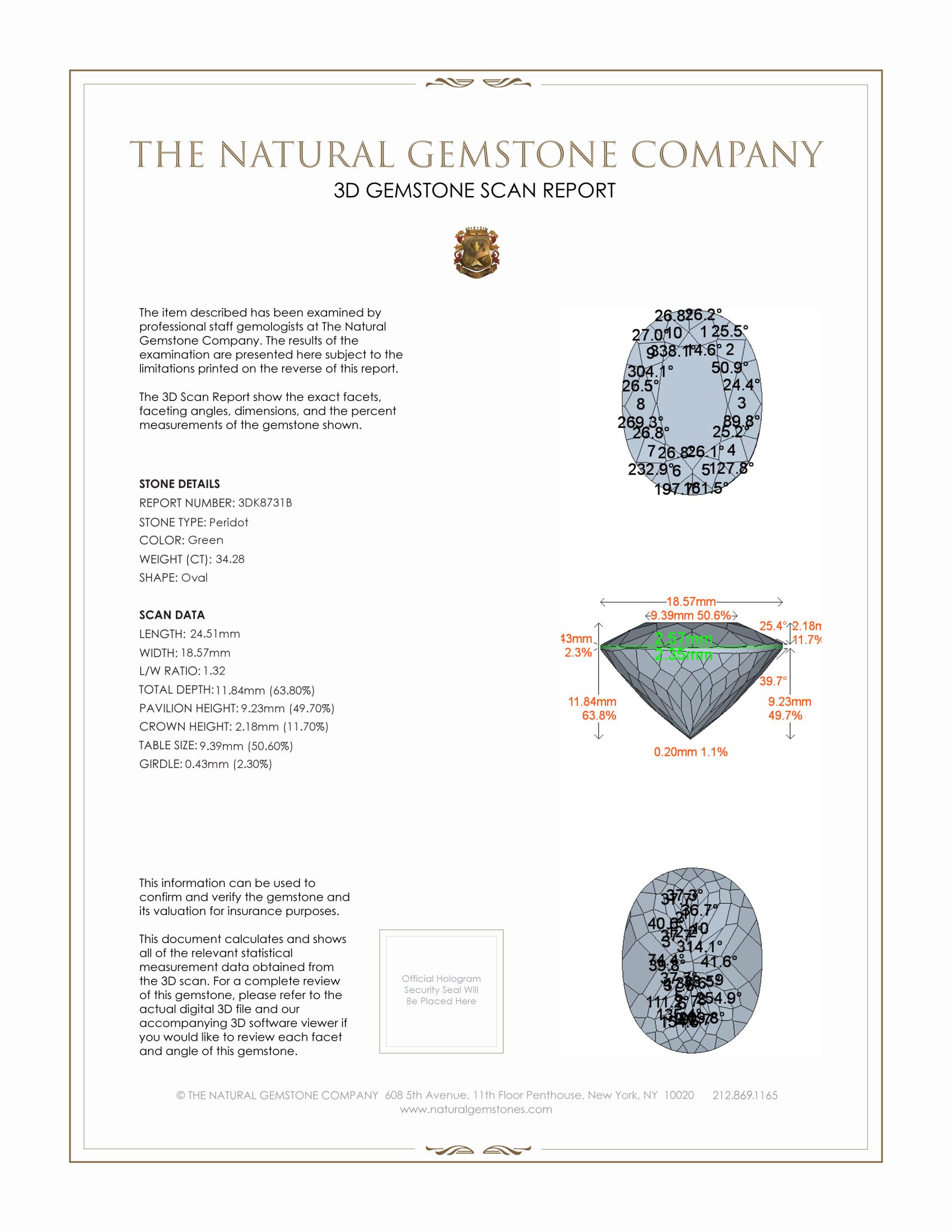 34.28 Ct. Peridot from Burma (Myanmar)