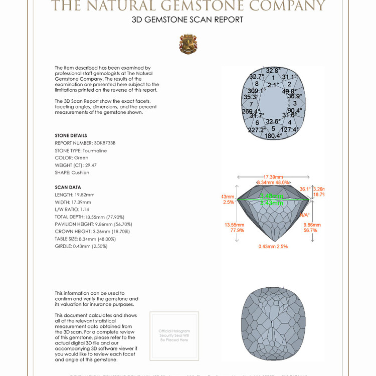 29.47 Ct. Tourmaline from Mozambique