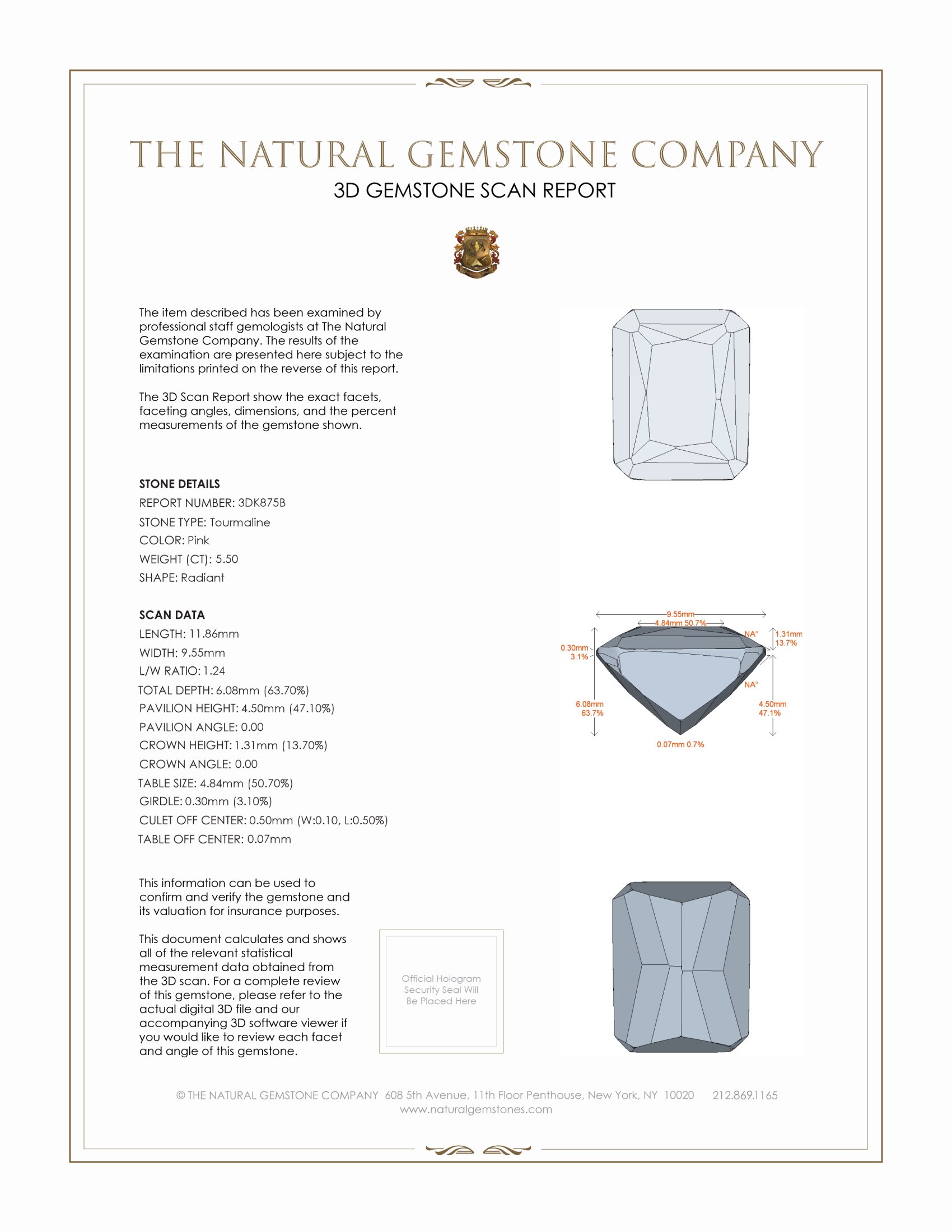 5.50 Ct. Tourmaline from Brazil