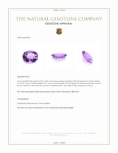 2.02 Ct. Amethyst from Africa Appraisal