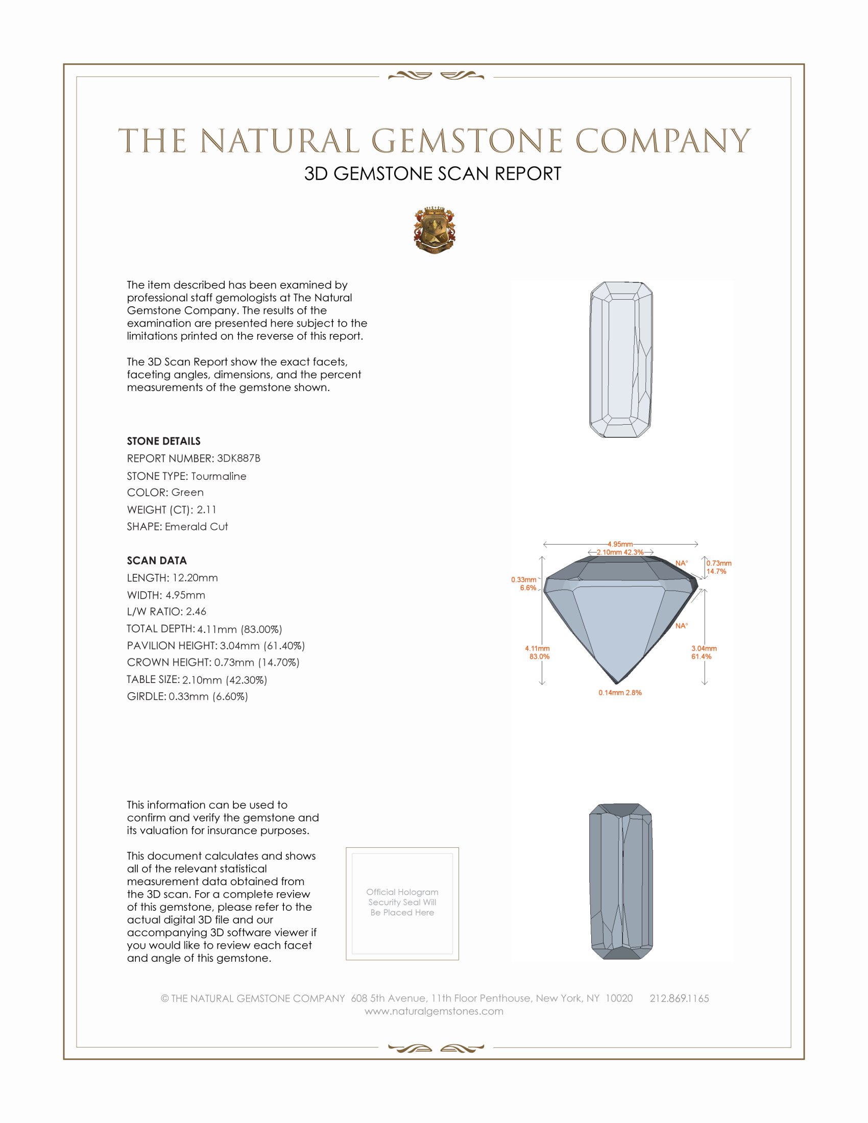 2.11 Ct. Tourmaline from Pakistan
