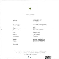 2.55 Ct. Cabochon Chrysoberyl from Ceylon (Sri Lanka) Scan Report