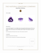 2.16 Ct. Amethyst from Ceylon (Sri Lanka) Appraisal
