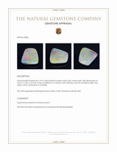 14.39 Ct. Multi Color Crystal Opal (Jelly Opal) from Australia Appraisal