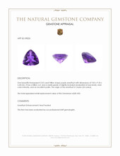 2.03 Ct. Purple Amethyst from Ceylon (Sri Lanka) Appraisal