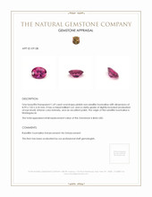 1.69 Ct. Rubellite Tourmaline from Madagascar Appraisal