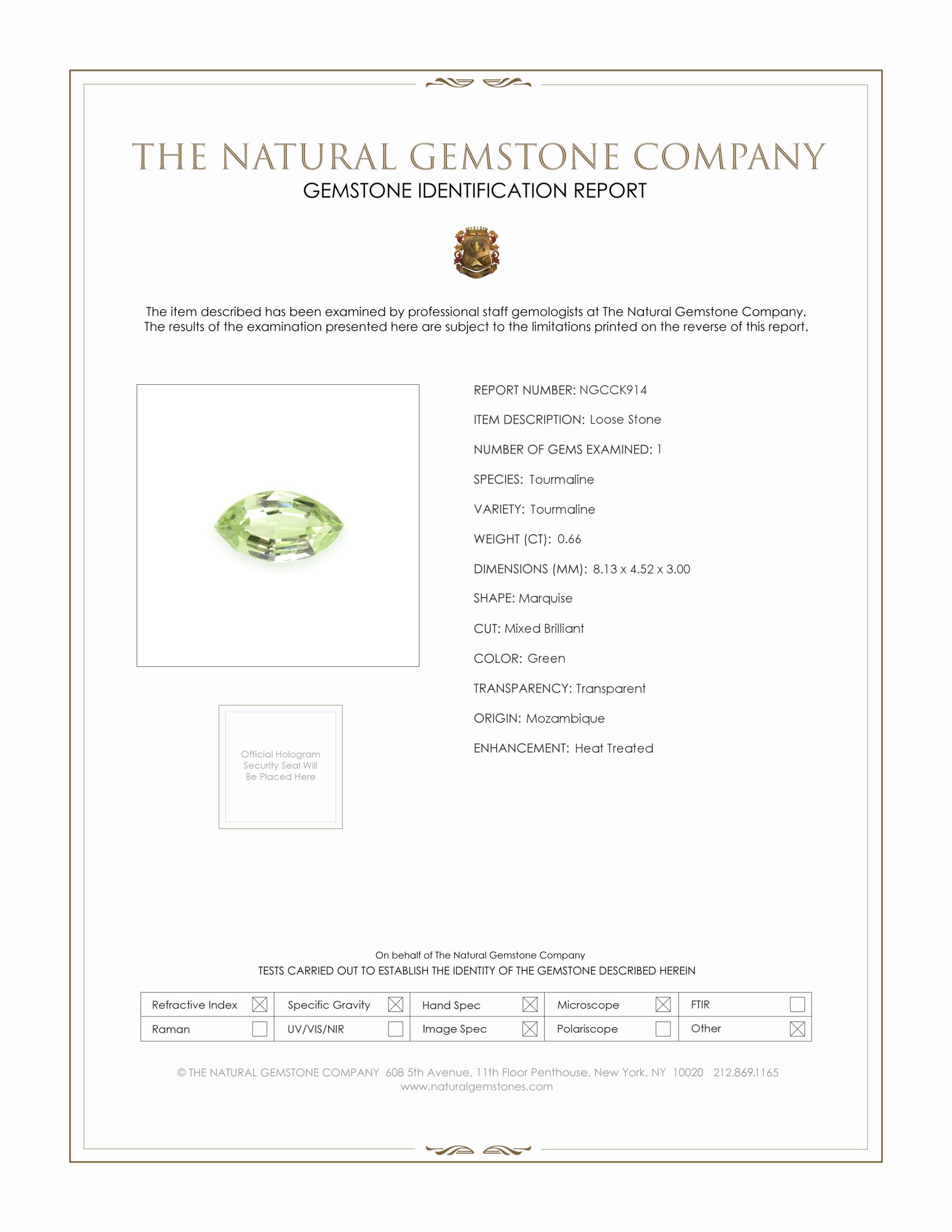 0.66 Ct. Tourmaline from Mozambique