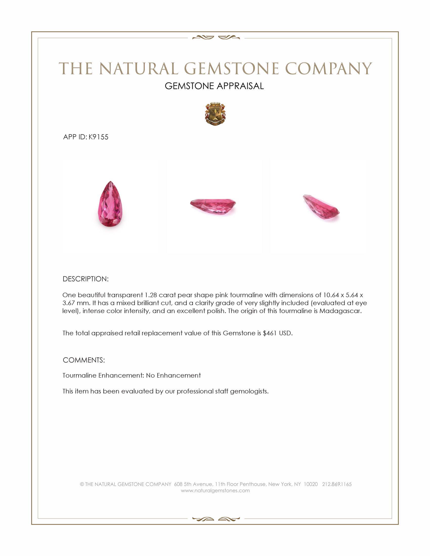 1.28 Ct. Tourmaline from Madagascar