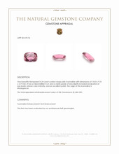 4.24 Ct. Pink Tourmaline from Madagascar Appraisal
