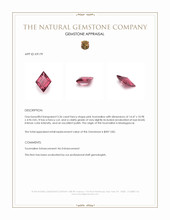 3.36 Ct. Pink Tourmaline from Madagascar Appraisal