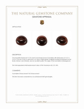 12.23 Ct. Brown Cabochon Tourmaline from Madagascar Appraisal