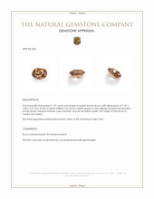 1.59 Ct. Zircon from Ceylon (Sri Lanka) Appraisal