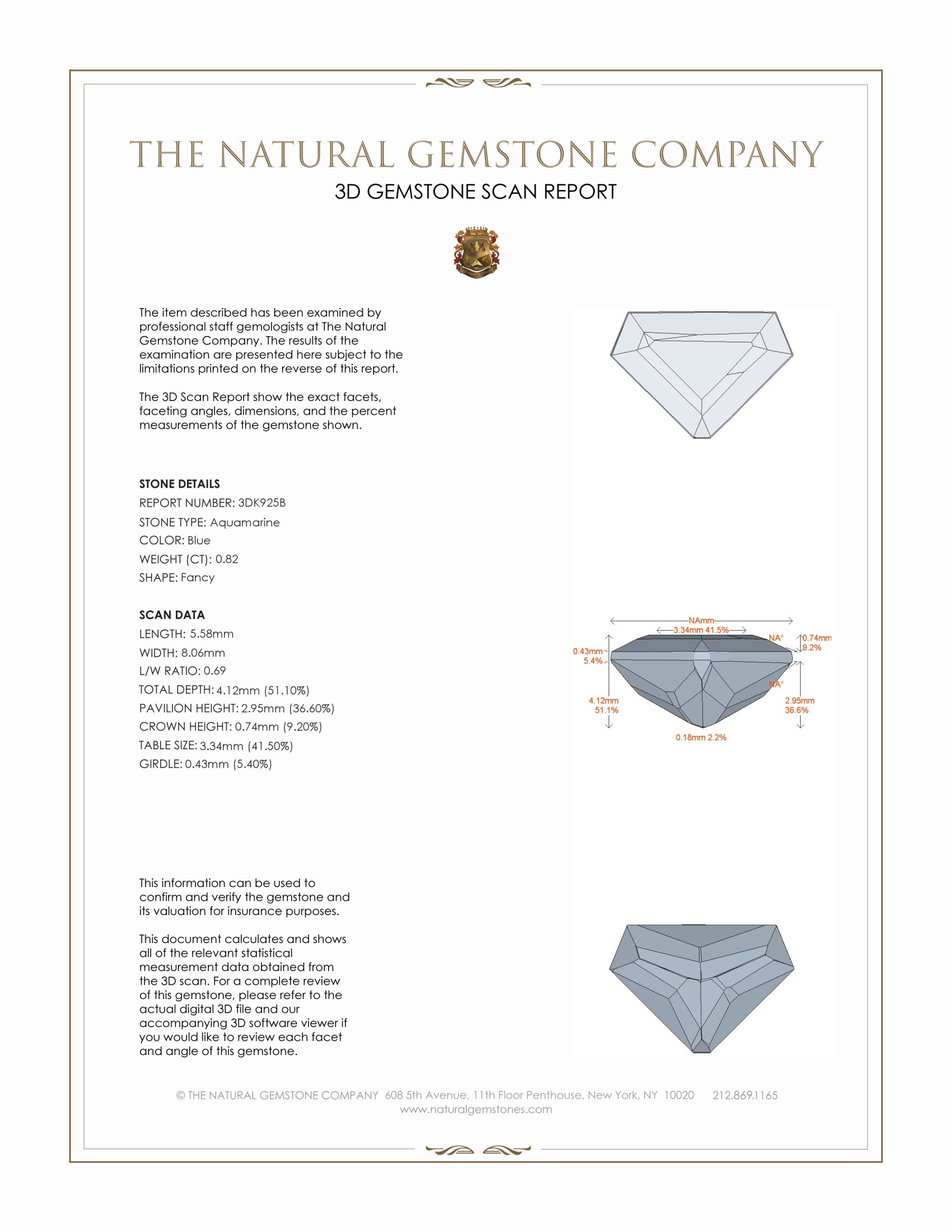 0.82 Ct. Aquamarine from Mozambique