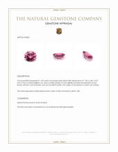 1.40 Ct. Pink Spinel from Ceylon (Sri Lanka) Appraisal