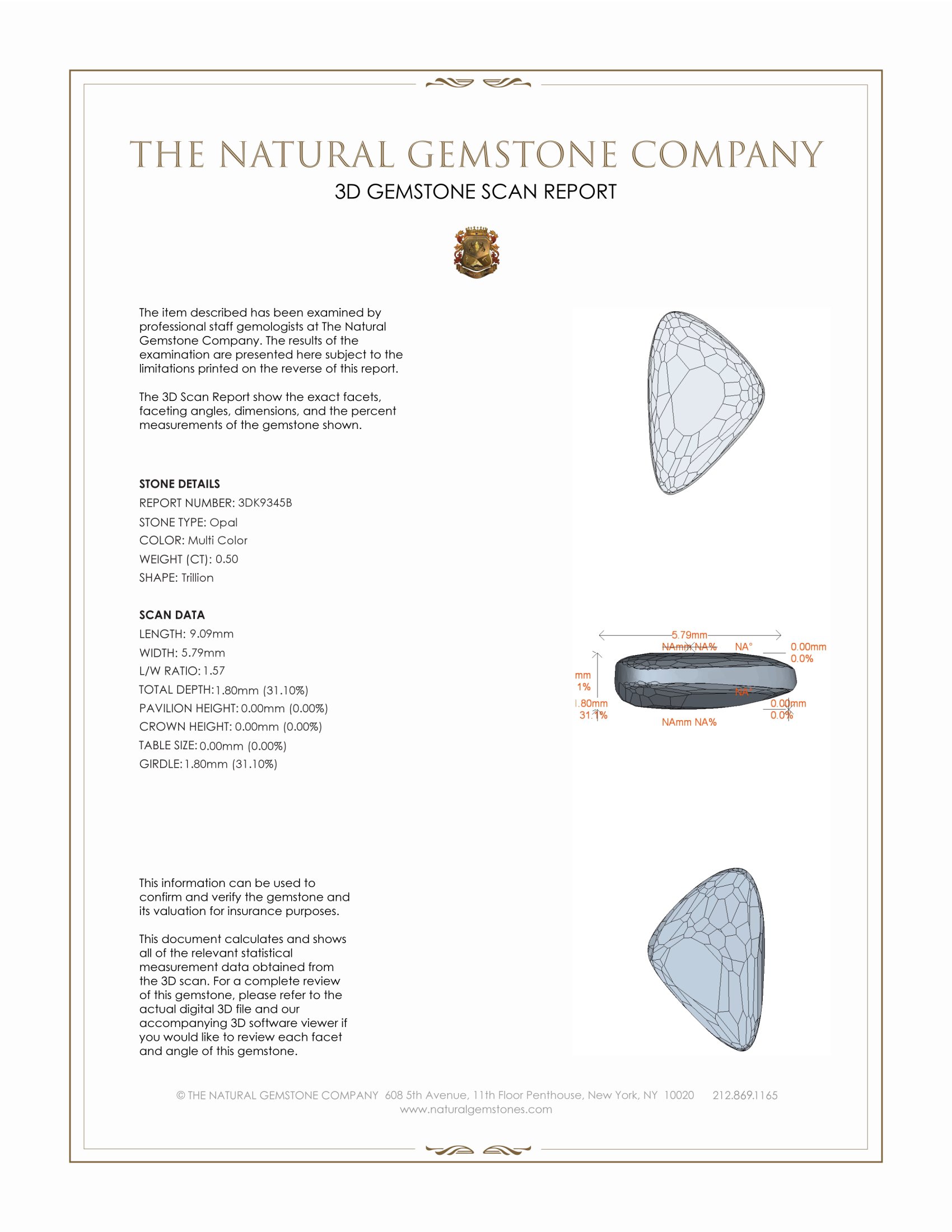 0.50 Ct. Crystal/Jelly Opal from Australia