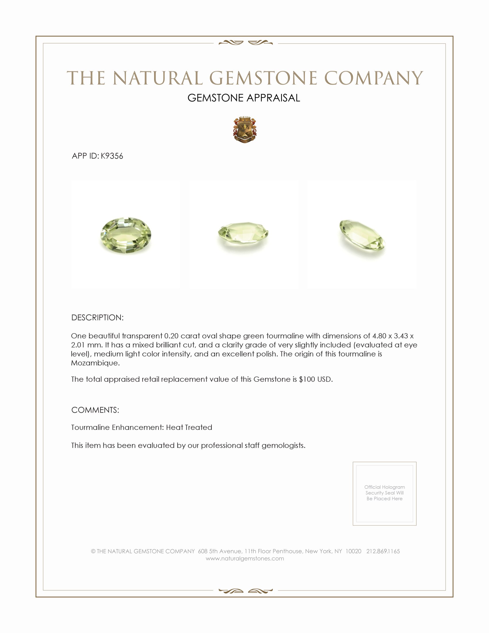 0.20 Ct. Tourmaline from Mozambique