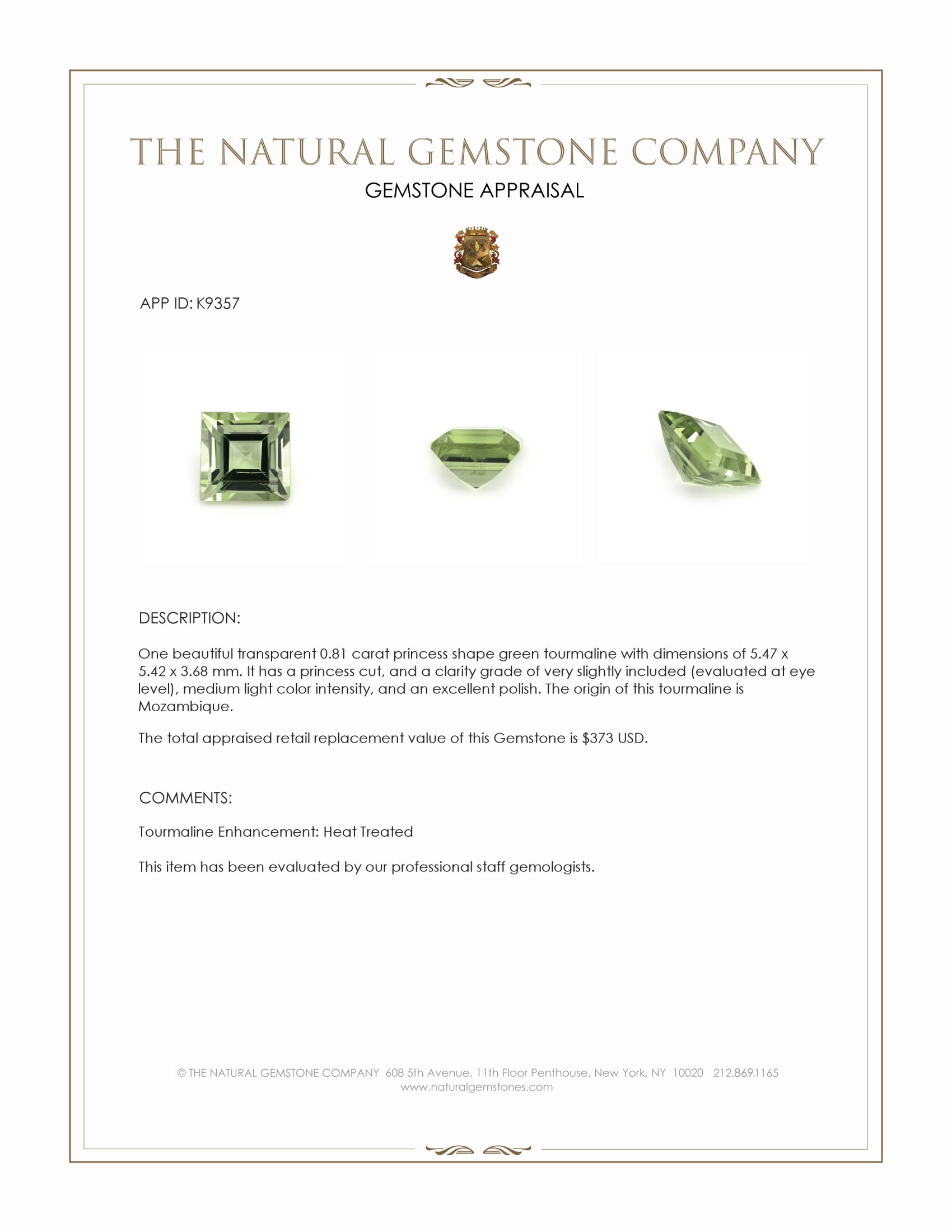 0.81 Ct. Tourmaline from Mozambique