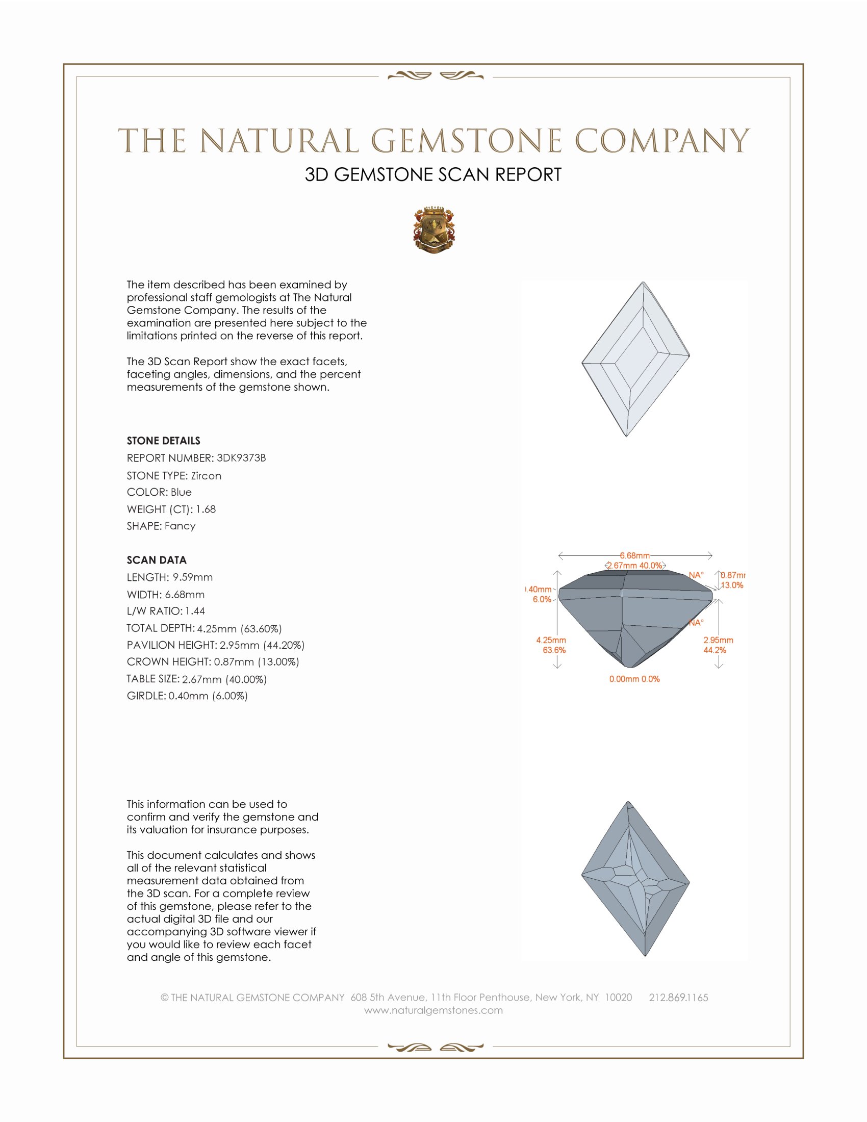 1.68 Ct. Zircon from Malawi