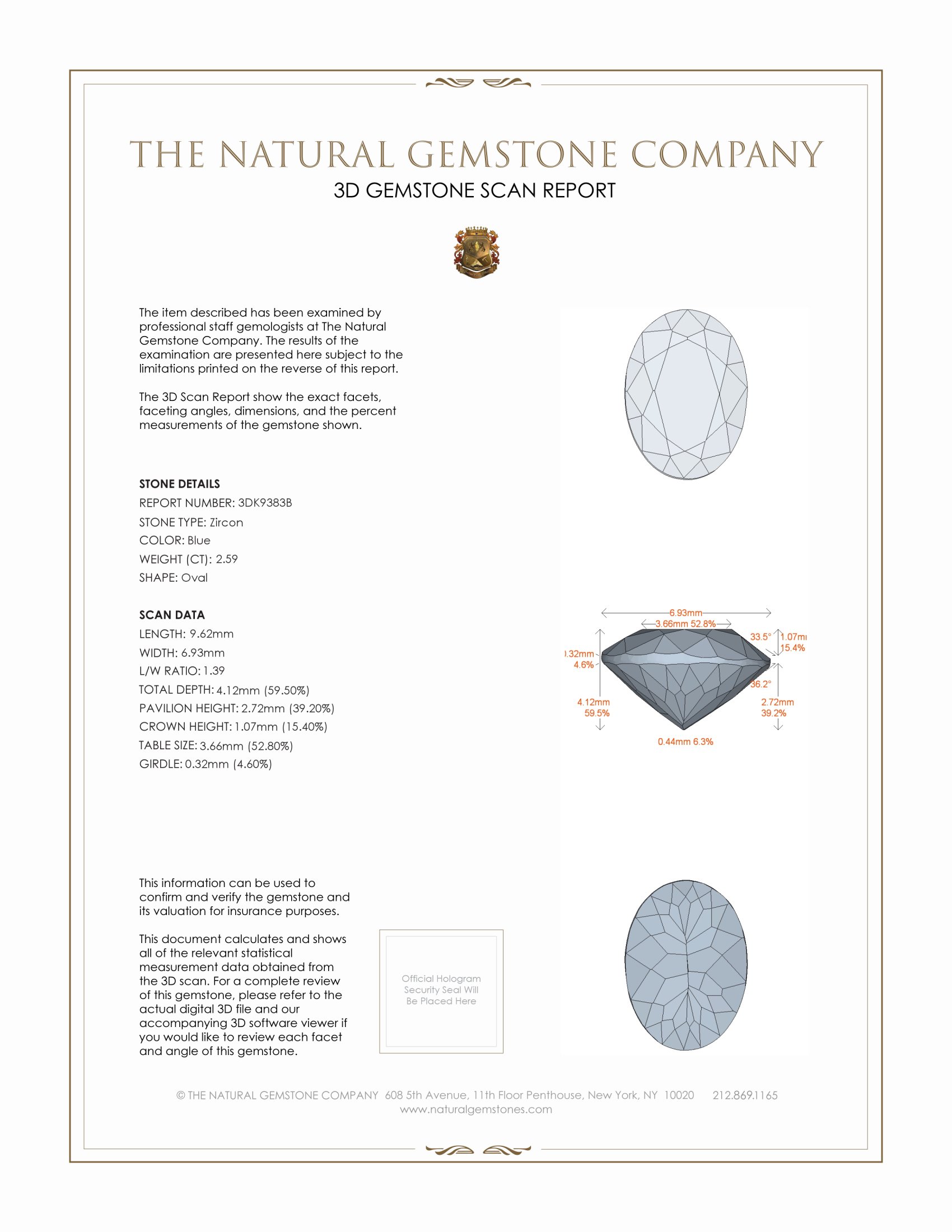 2.59 Ct. Zircon from Malawi