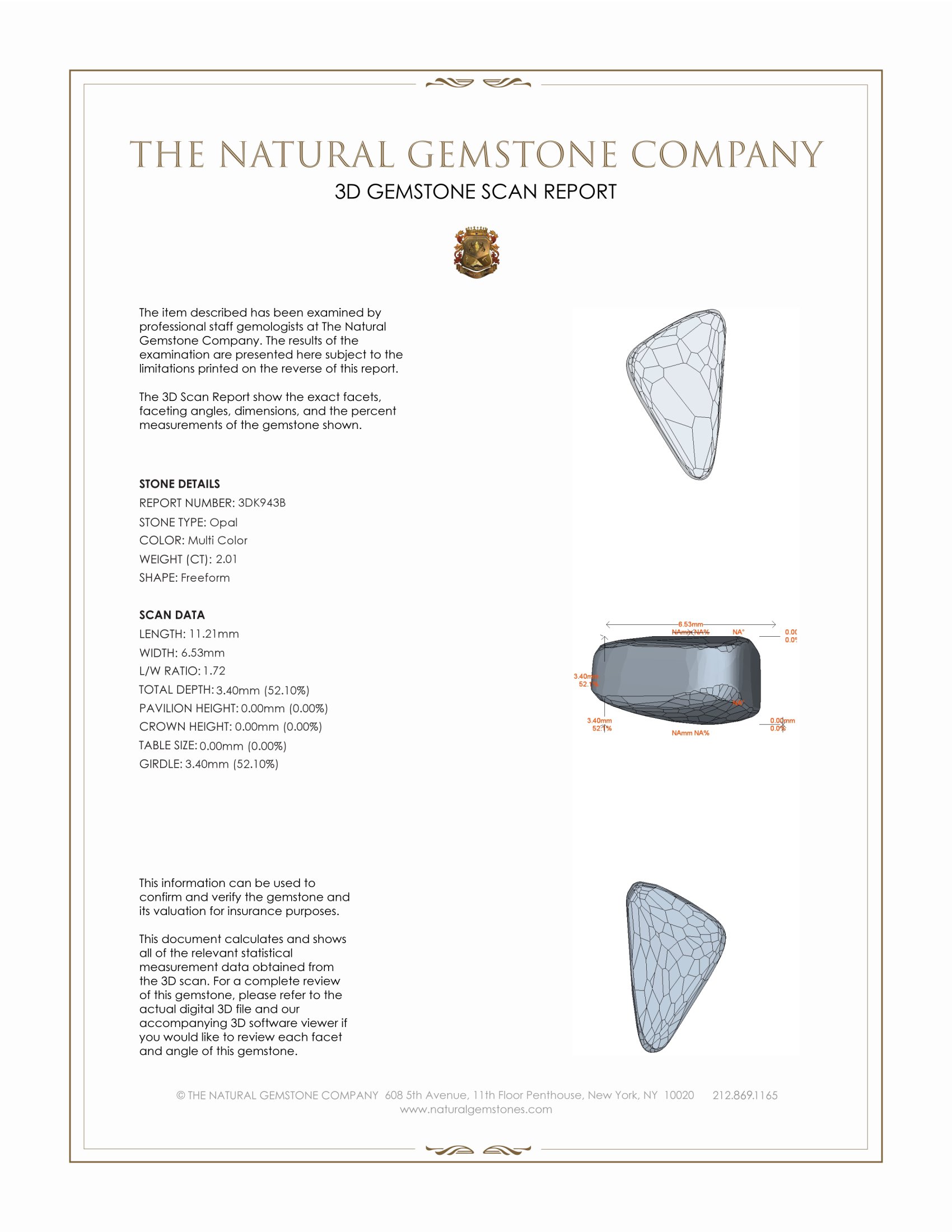 2.01 Ct. Boulder Opal from Australia