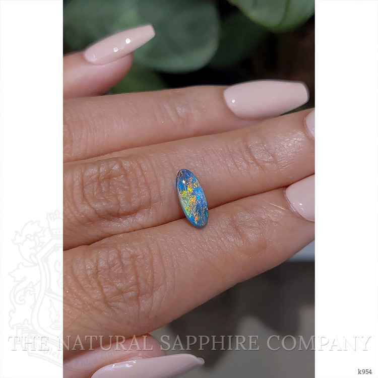 0.89 Ct. Cabochon Semi-Black Opal from Australia