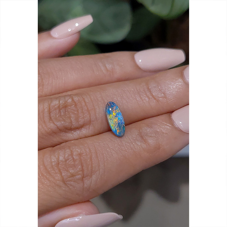 0.89 Ct. Cabochon Semi-Black Opal from Australia