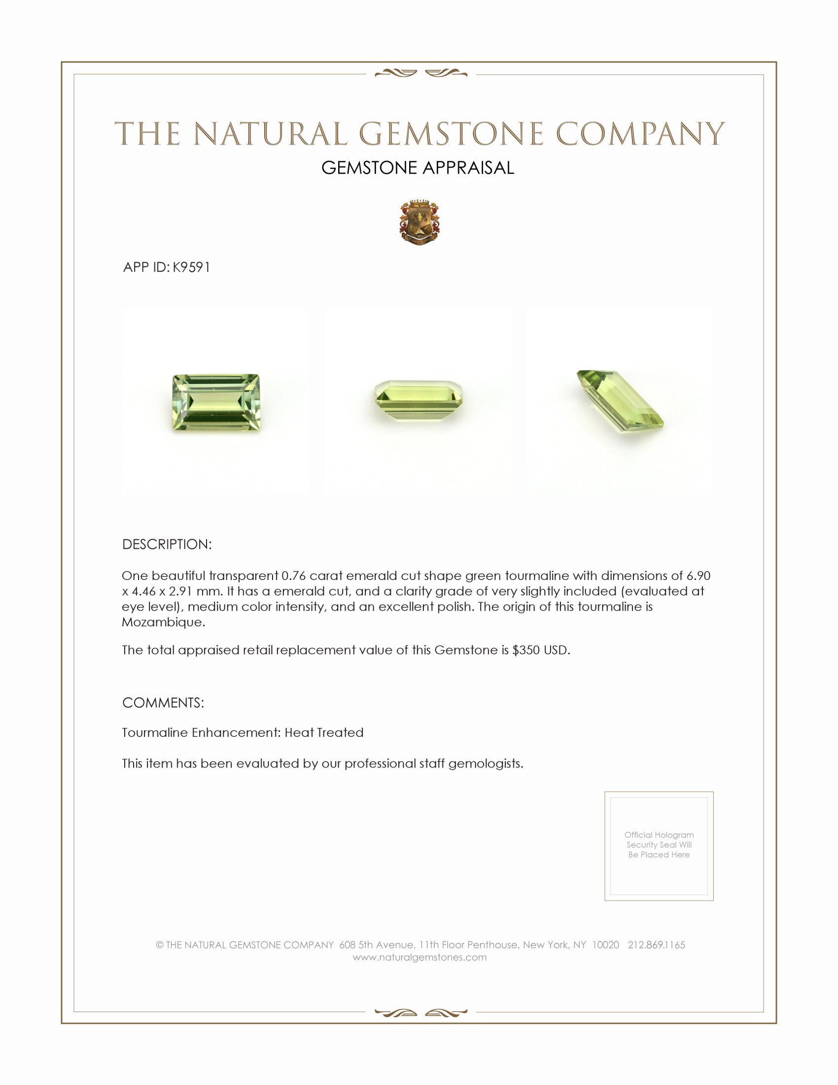 0.76 Ct. Tourmaline from Mozambique