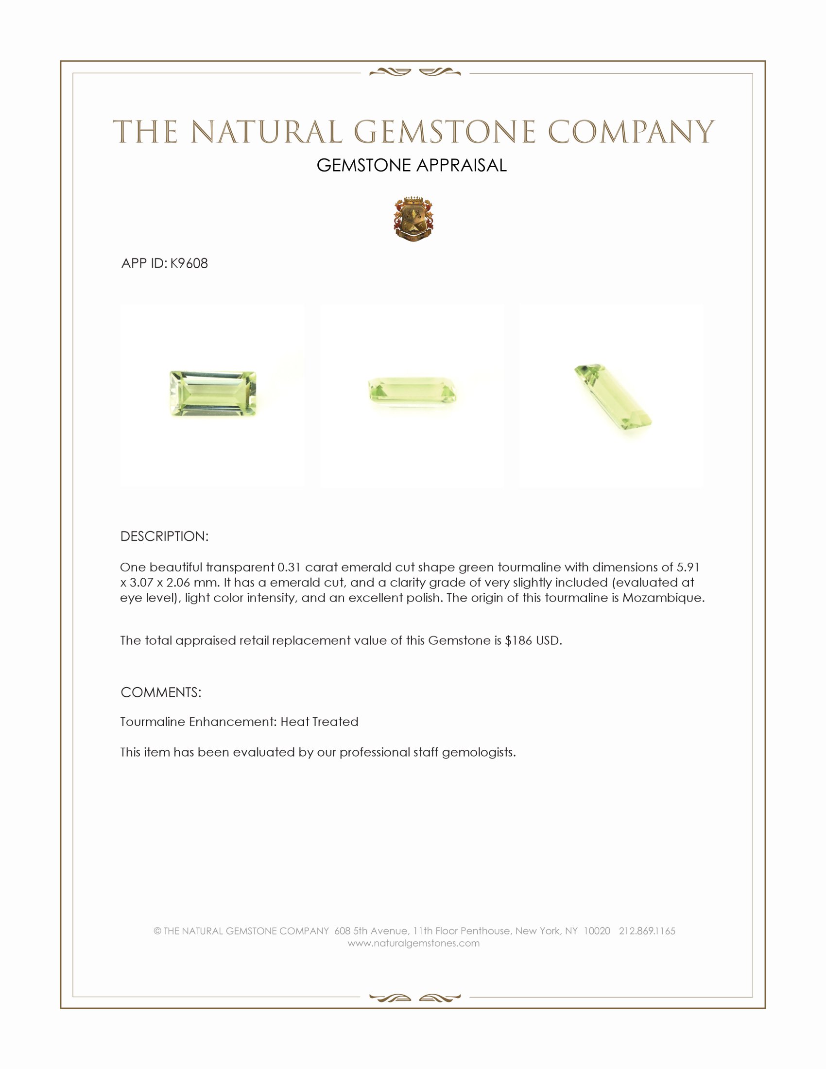 0.31 Ct. Tourmaline from Mozambique