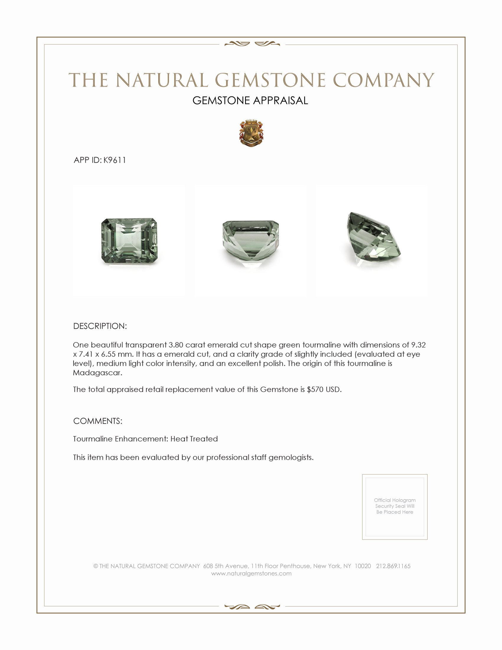 3.80 Ct. Tourmaline from Madagascar