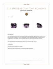 2.85 Ct. Violet Tanzanite from Tanzania Appraisal