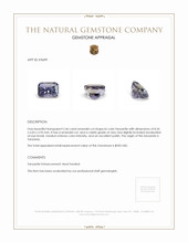 2.46 Ct. Tanzanite from Tanzania Appraisal