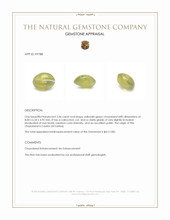 2.06 Ct. Yellowish Green Cabochon Chrysoberyl from Ceylon (Sri Lanka) Appraisal