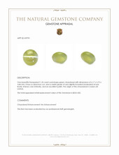 1.35 Ct. Green Cabochon Chrysoberyl from Ceylon (Sri Lanka) Appraisal