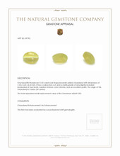 1.83 Ct. Brownish Yellow Cabochon Chrysoberyl from Ceylon (Sri Lanka) Appraisal