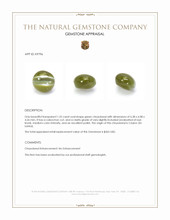 1.52 Ct. Green Cabochon Chrysoberyl from Ceylon (Sri Lanka) Appraisal
