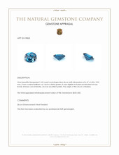 1.02 Ct. Blue Zircon from Malawi Appraisal